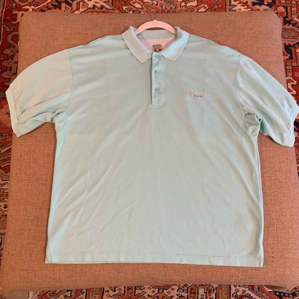 Men’s sea foam green Columbia PFG polo